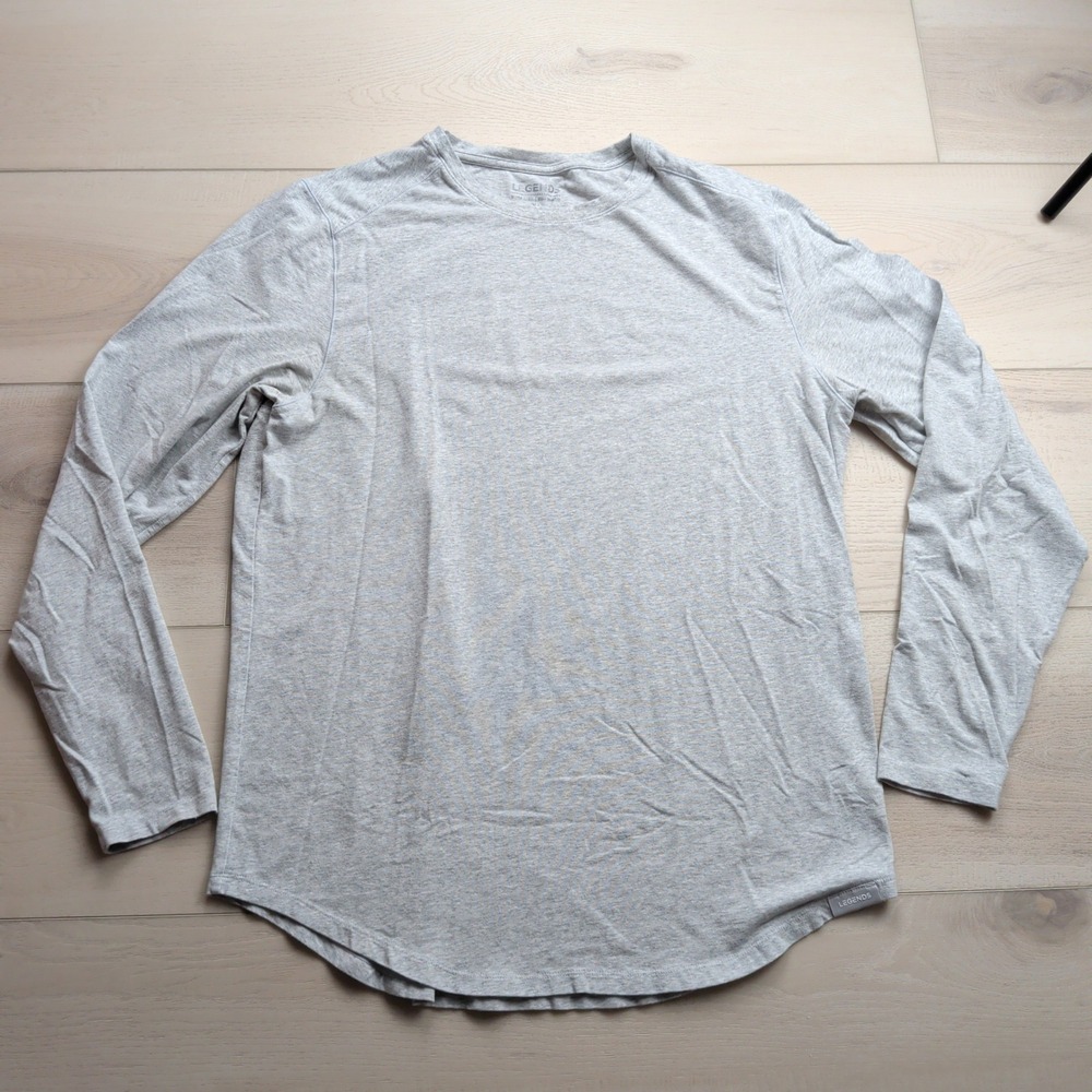 Legends Aviation Curved Hem T-Shirt Mens XL Heather Gray Long Sleeve LGDT020